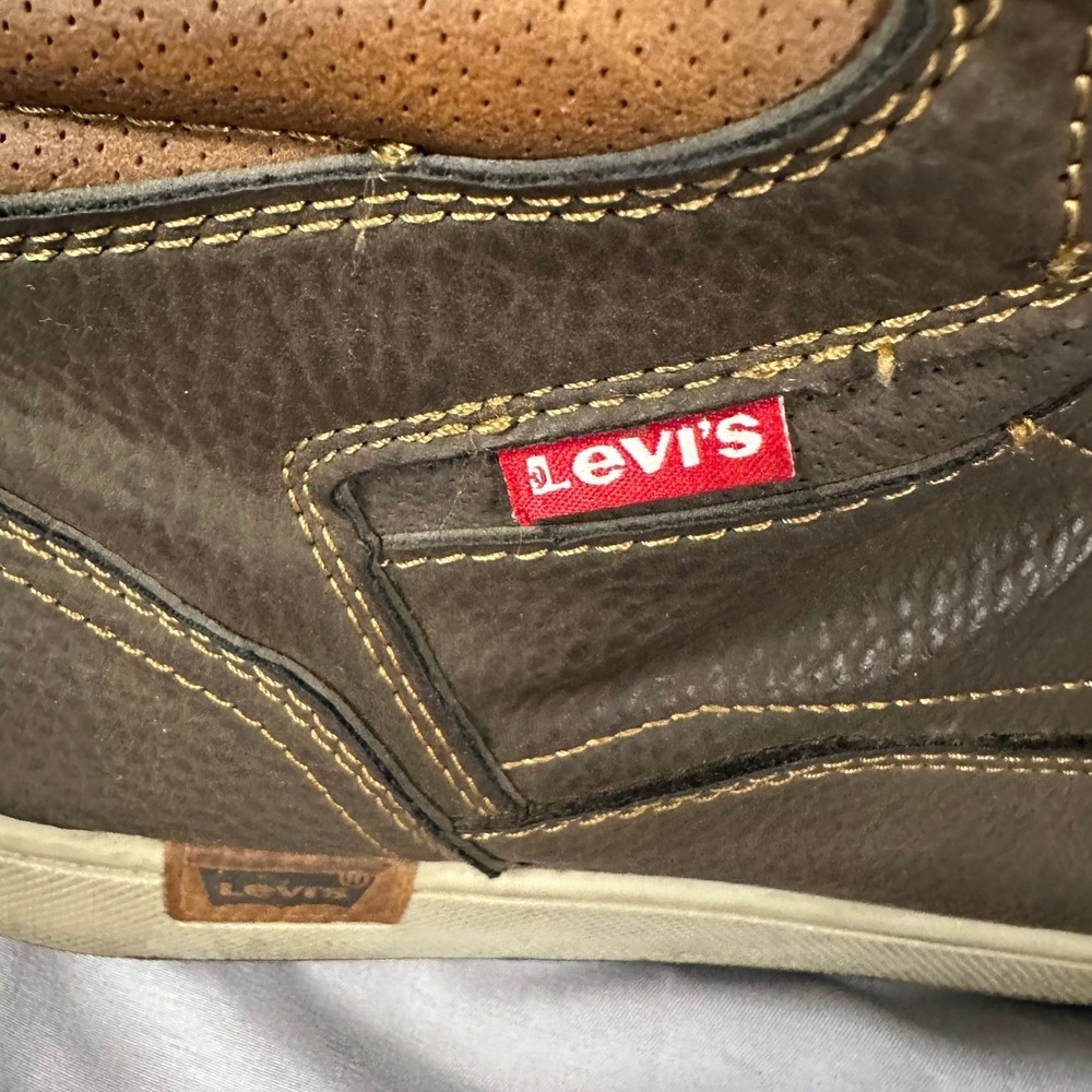 Levis Mens Size 13 Brown High Top Sneakers Synthetic Leather Boots - Picture 12 of 16
